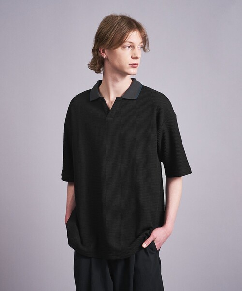 monkey time ポロシャツ ブラック Champion ポロシャツ 「Champion × monkey time」 ピグメント