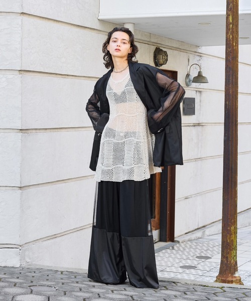 seyto（セイト）の「Mesh knit layered tank top / メッシュニット