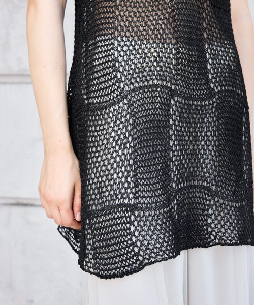 seyto サイズ1 / メッシュレイヤードタンクトップ seyto（セイト）の「Mesh layered tank top / メッシュレイヤード