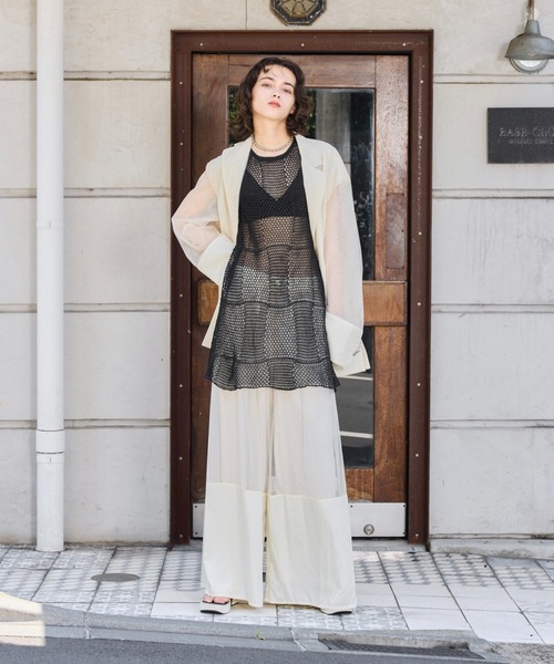 seyto（セイト）の「Mesh knit layered tank top / メッシュニット