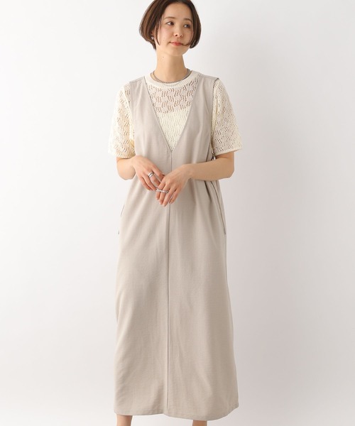 LEPSIM（レプシィム）の「Vネックギャザージャンスカ　109772（ワンピース・レディース・ブラック/ベージュ・FREE）」の10枚目の写真