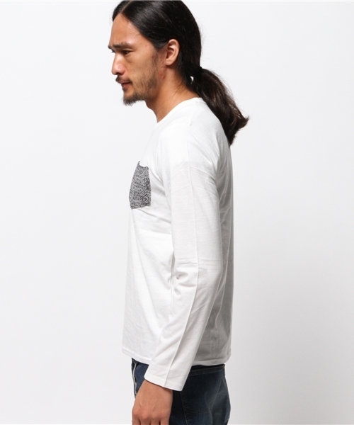 NANO universe（ナノユニバース）の「ニットポケットクルーネックTee L/S（Tシャツ/カットソー・メンズ・ホワイト/ネイビー/グレー/ブラック・MEDIUM/SMALL/LARGE/X-LARGE）」の6枚目の写真