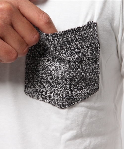 NANO universe（ナノユニバース）の「ニットポケットクルーネックTee L/S（Tシャツ/カットソー・メンズ・ホワイト/ネイビー/グレー/ブラック・MEDIUM/SMALL/LARGE/X-LARGE）」の10枚目の写真