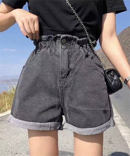 FREE STYLISTS(フリー スタイリスト)の「ロールアップデニムショートパンツ(デニムパンツ・レディース・ブルー/ホワイト/ダークグレー・S/M/L/XL)」の12枚目の写真