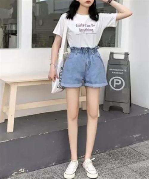 セール】ロールアップデニムショートパンツ（デニムパンツ