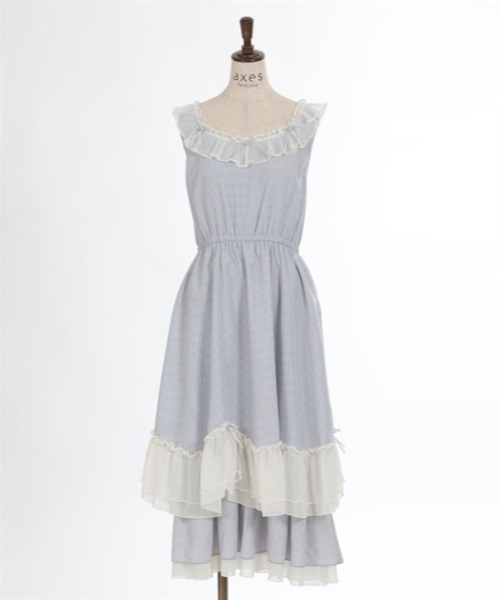 axes femme（アクシーズファム）の「ローズリボンチェックワンピース