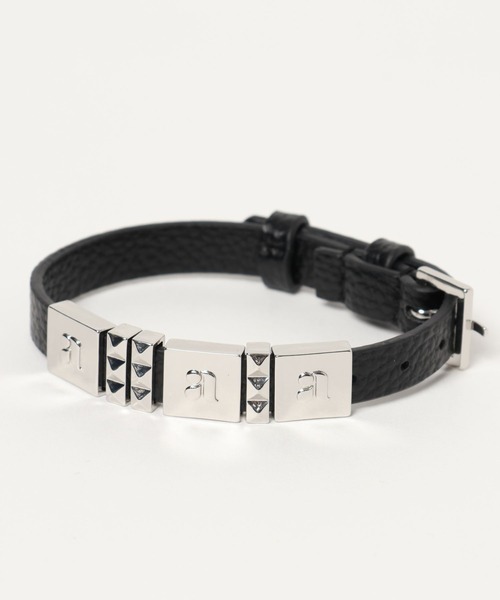 Anui(アニュイ)の「【UNISEX】フェイクレザーロゴブレスレット(ブレスレット・レディース・ブラック・FREE)」の6枚目の写真