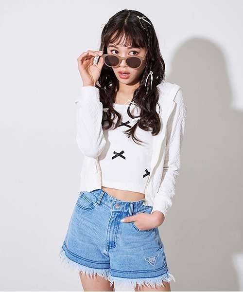 by LOVEiT(バイラビット)の「フリンジデニムショートパンツ(デニムパンツ・キッズ・サックスブルー/オフホワイト・130cm/140cm/150cm/160cm/120cm)」の14枚目の写真