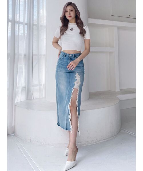 jaded london アシンメトリー ダブルジップ リブニット　XL GG MOLDリブニットトップス（ニット/セーター）｜GYDA（ジェイダ