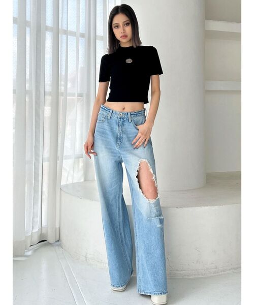 GYDA（ジェイダ）の「Square gyda MOLDハーフスリーブニット