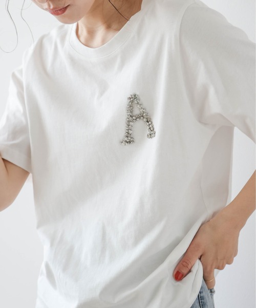 AMELY(エミリー)の「ビジューモチーフTシャツ(Tシャツ/カットソー・レディース・ホワイト/ブラック・フリー)」の21枚目の写真