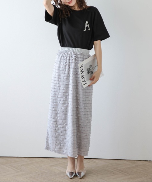 AMELY(エミリー)の「ビジューモチーフTシャツ(Tシャツ/カットソー・レディース・ホワイト/ブラック・フリー)」の14枚目の写真