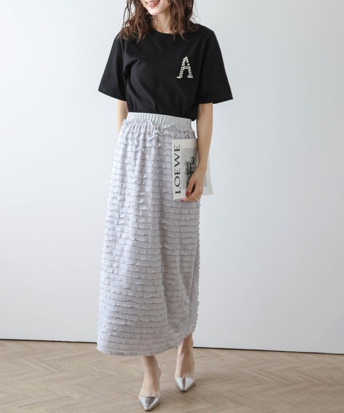 AMELY(エミリー)の「ビジューモチーフTシャツ(Tシャツ/カットソー・レディース・ホワイト/ブラック・フリー)」の15枚目の写真