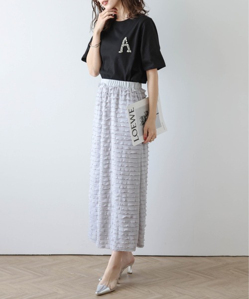 AMELY(エミリー)の「ビジューモチーフTシャツ(Tシャツ/カットソー・レディース・ホワイト/ブラック・フリー)」の16枚目の写真