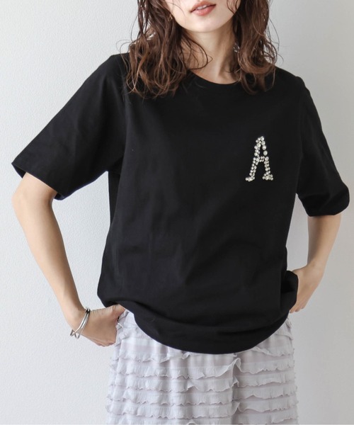 AMELY(エミリー)の「ビジューモチーフTシャツ(Tシャツ/カットソー・レディース・ホワイト/ブラック・フリー)」の18枚目の写真