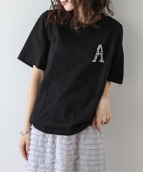 AMELY(エミリー)の「ビジューモチーフTシャツ(Tシャツ/カットソー・レディース・ホワイト/ブラック・フリー)」の19枚目の写真