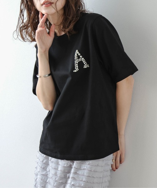 AMELY(エミリー)の「ビジューモチーフTシャツ(Tシャツ/カットソー・レディース・ホワイト/ブラック・フリー)」の8枚目の写真