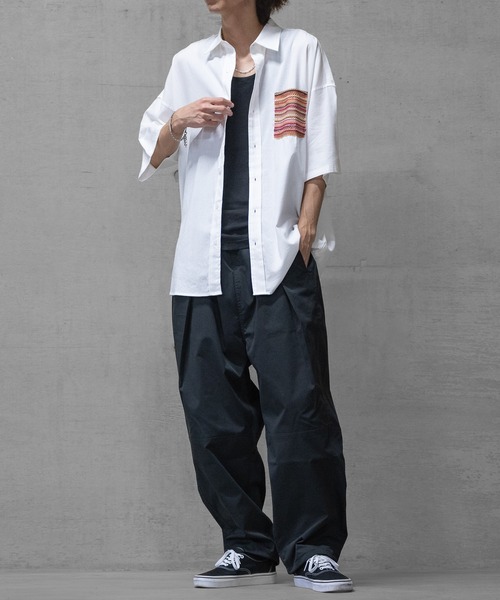 JOHN'S CLOSET（ジョンズクローゼット）の「【i】バルファレースポケット ブロードビッグシャツ（シャツ/ブラウス・メンズ・ブラック/ホワイト・MEDIUM/LARGE/X-LARGE）」の7枚目の写真