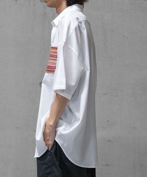 JOHN'S CLOSET（ジョンズクローゼット）の「【i】バルファレースポケット ブロードビッグシャツ（シャツ/ブラウス・メンズ・ブラック/ホワイト・MEDIUM/LARGE/X-LARGE）」の4枚目の写真