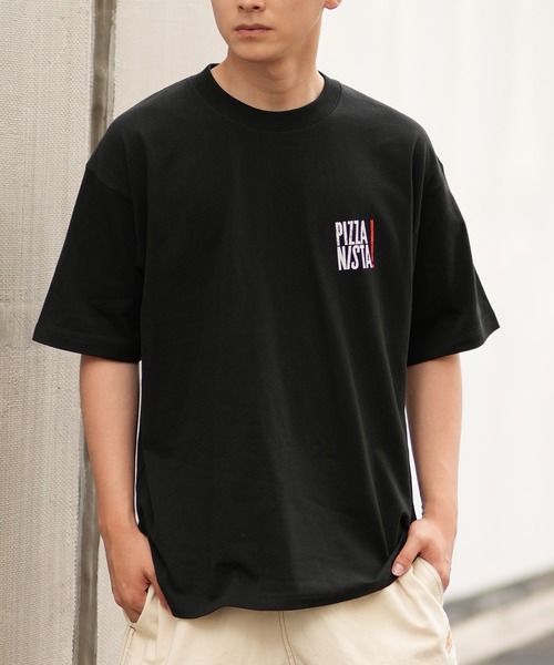 PIZZANISTA!(ピッザニスタ)の「【ムラサキスポーツ限定】PIZZANISTA/ピッザニスタ 半袖Tee カスレプリント オーバーサイズ ユニセックス PNTM242-03(Tシャツ/カットソー・メンズ・ホワイト/ブラック・XL/L/M)」の2枚目の写真