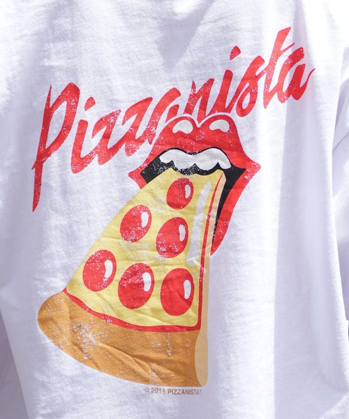 PIZZANISTA!(ピッザニスタ)の「【ムラサキスポーツ限定】PIZZANISTA/ピッザニスタ 半袖Tee カスレプリント オーバーサイズ ユニセックス PNTM242-03(Tシャツ/カットソー・メンズ・ホワイト/ブラック・XL/L/M)」の9枚目の写真