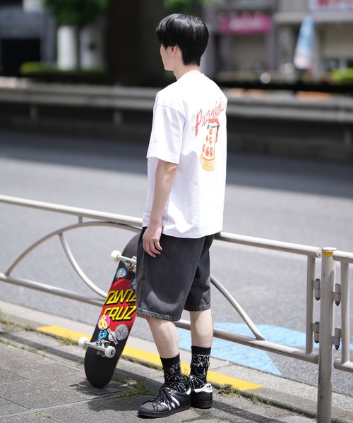 PIZZANISTA!(ピッザニスタ)の「【ムラサキスポーツ限定】PIZZANISTA/ピッザニスタ 半袖Tee カスレプリント オーバーサイズ ユニセックス PNTM242-03(Tシャツ/カットソー・メンズ・ホワイト/ブラック・XL/L/M)」の7枚目の写真