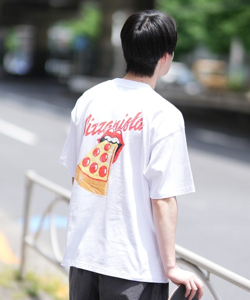 PIZZANISTA!(ピッザニスタ)の「【ムラサキスポーツ限定】PIZZANISTA/ピッザニスタ 半袖Tee カスレプリント オーバーサイズ ユニセックス PNTM242-03(Tシャツ/カットソー・メンズ・ホワイト/ブラック・XL/L/M)」の5枚目の写真