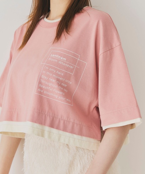 セール】レイヤードクロップドTシャツ（Tシャツ/カットソー