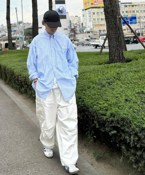 セール】オーバーサイズリゾートストライプシャツ(MI)（シャツ