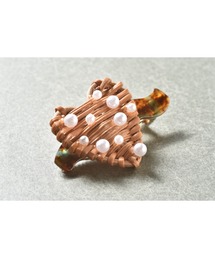 no.201 ハンドメイド✩ラタン風パーツのボタニカルヴィンテージヘアクリップ✩ no.201 ハンドメイド✩ラタン風パーツのボタニカルヴィンテージ