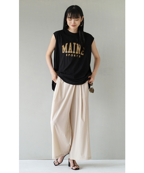 zootie（ズーティー）の「ワイドシルエット ラップパンツ（その他パンツ・レディース・ブラック/ライトベージュ・M）」の6枚目の写真