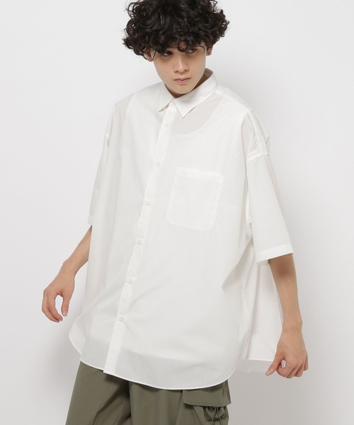 niko and...（ニコアンド）の「エクストラワイドショートスリーブシャツ（シャツ/ブラウス・メンズ・サックスブルー/オフホワイト/チャコール/ライトグリーン・BIG(L)）」の5枚目の写真