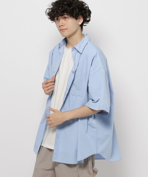 niko and...（ニコアンド）の「エクストラワイドショートスリーブシャツ（シャツ/ブラウス・メンズ・サックスブルー/オフホワイト/チャコール/ライトグリーン・BIG(L)）」の14枚目の写真