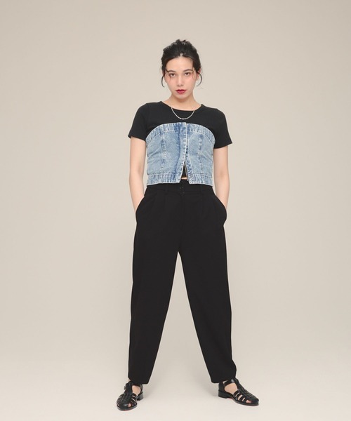 eL(エル)の「【eL】Back Round Soft TEE/132141(Tシャツ/カットソー・レディース・オフホワイト/ブラック/バーガンディー・FREE)」の7枚目の写真