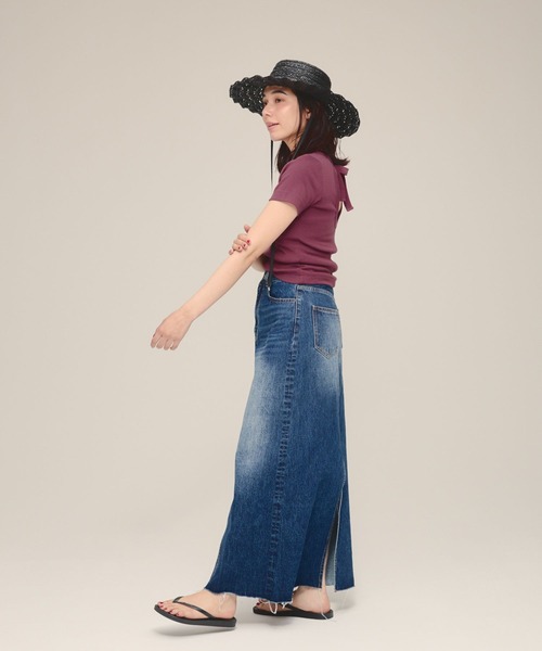 eL(エル)の「【eL】Back Round Soft TEE/132141(Tシャツ/カットソー・レディース・オフホワイト/ブラック/バーガンディー・FREE)」の20枚目の写真