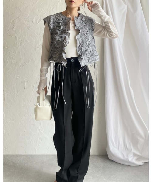 ベロアリボンチェックショートジャケット　ヘッドドレス She's Closet（シーズクローゼット）の「ショート丈クロップド