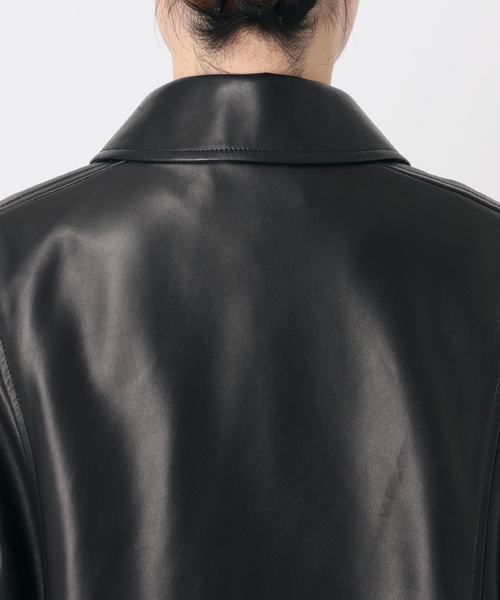 【美品】スピックアンドスパン ツイード ライダースジャケット FREE 黒 U BY Spick & Span ユーバイスピックアンドスパン レディース