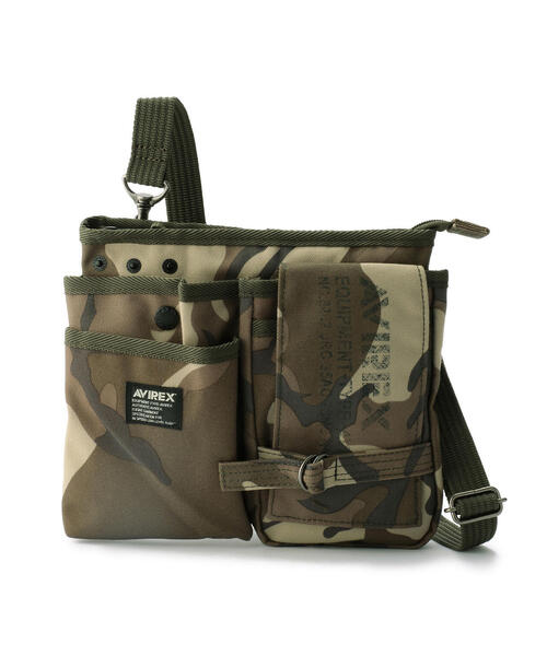 AVIREX(アヴィレックス)の「EAGLE POLYESTER WAIST BAG/イーグル ポリエステル ウエストバッグ/AVX342(ショルダーバッグ・メンズ・ベージュ/ブラック/その他3/カーキ・F)」の1枚目の写真