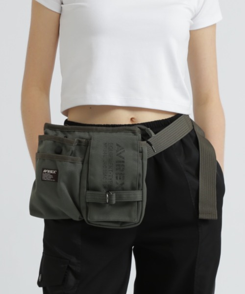 AVIREX(アヴィレックス)の「EAGLE POLYESTER WAIST BAG/イーグル ポリエステル ウエストバッグ/AVX342(ショルダーバッグ・メンズ・ベージュ/ブラック/その他3/カーキ・F)」の4枚目の写真