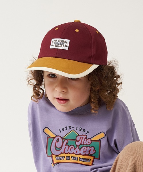 b・ROOM（ビールーム）の「バイカラーアップリケ付きキャップ（キャップ・キッズ・アイボリー/ブラック/ボルドー/ネイビー/ミント・54cm）」の5枚目の写真