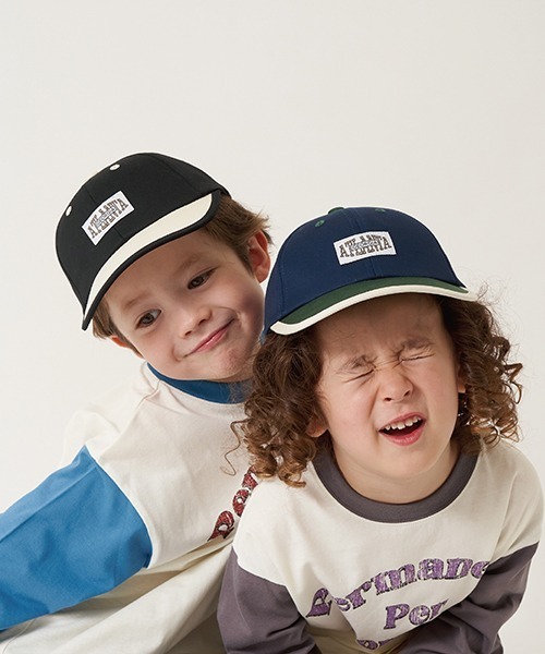 b・ROOM（ビールーム）の「バイカラーアップリケ付きキャップ（キャップ・キッズ・アイボリー/ブラック/ボルドー/ネイビー/ミント・54cm）」の6枚目の写真