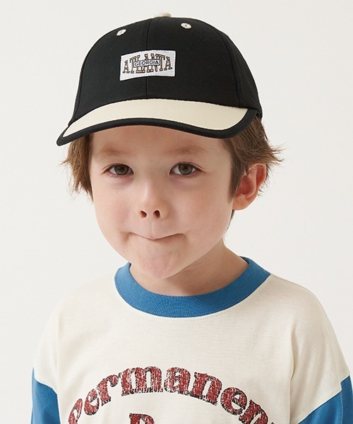 b・ROOM（ビールーム）の「バイカラーアップリケ付きキャップ（キャップ・キッズ・アイボリー/ブラック/ボルドー/ネイビー/ミント・54cm）」の8枚目の写真