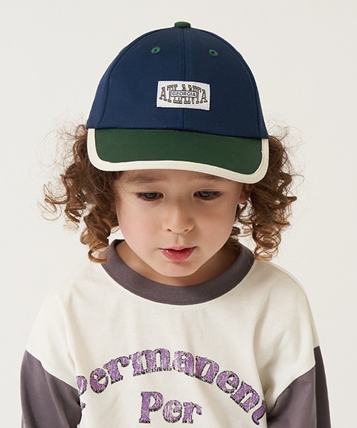 b・ROOM（ビールーム）の「バイカラーアップリケ付きキャップ（キャップ・キッズ・アイボリー/ブラック/ボルドー/ネイビー/ミント・54cm）」の10枚目の写真