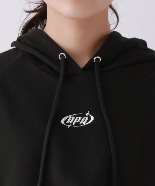 repipi armario（レピピ アルマリオ）の「☆セットアイテム☆ラインショートフーディ―（パーカー・キッズ・ホワイト/ブラック/グレー・MEDIUM/SMALL/LARGE）」の5枚目の写真