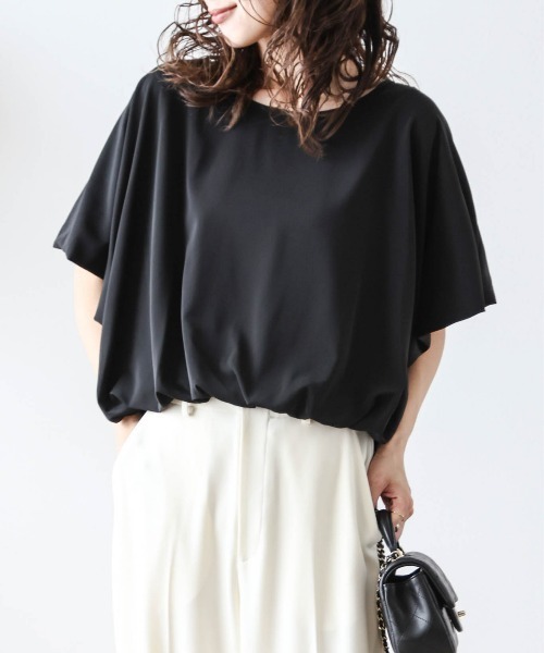 Lajour(ラジュール)の「日本製バルーンショートトップス(シャツ/ブラウス・レディース・ブラック/ホワイト・フリー)」の19枚目の写真