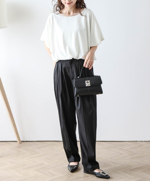 Lajour(ラジュール)の「日本製バルーンショートトップス(シャツ/ブラウス・レディース・ブラック/ホワイト・フリー)」の22枚目の写真