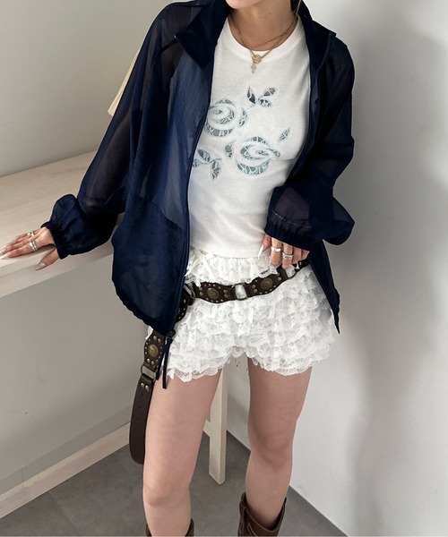sedacle girl（セダクルガール）の「リボンアップリケシアーブルゾン（シャツ/ブラウス・レディース・アイボリー/ピンク/ネイビー・FREE）」の11枚目の写真