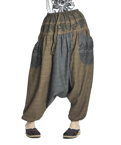 コットン ウエストゴム エスニック柄アラジンサルエルパンツ（その他パンツ）｜ABBEY MARKET（アビーマーケット）