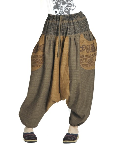 コットン ウエストゴム エスニック柄アラジンサルエルパンツ（その他パンツ）｜ABBEY MARKET（アビーマーケット）