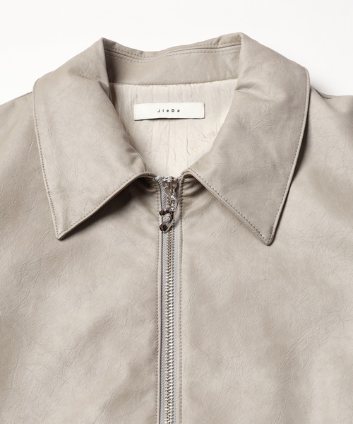 Jieda（ジエダ）の「VEGAN LEATHER JACKET（ライダースジャケット・メンズ・グレー/ブラック・1/2）」の13枚目の写真